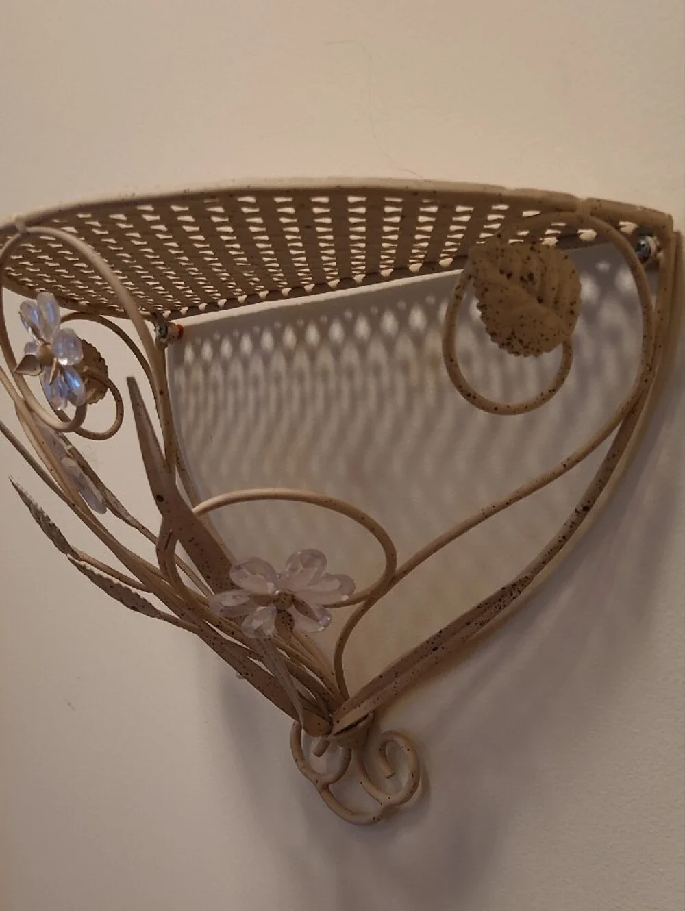 Metal Wall Shelf Cream Color
